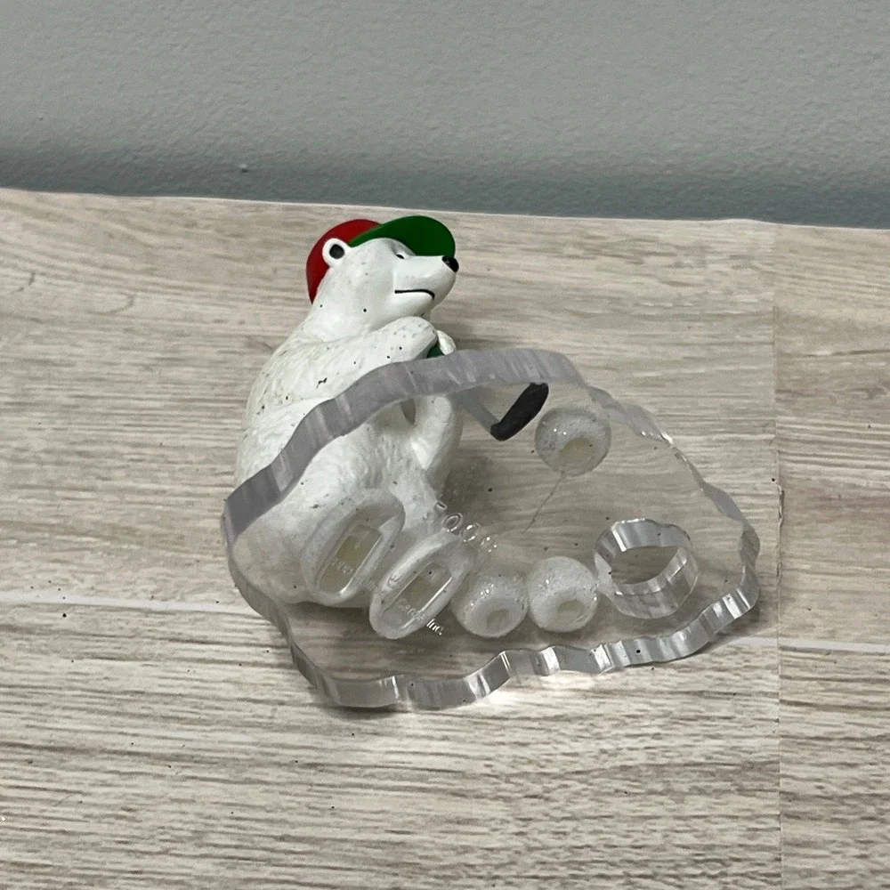 2000‎ Hallmark Polar Bear Golfer Ornament Ice Skater Figurine